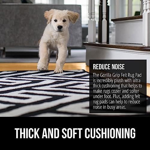 Non-Slip Rug Pad for Hardwood Floors, 2x8 FT Rubber Backed Felt Carpet Grip