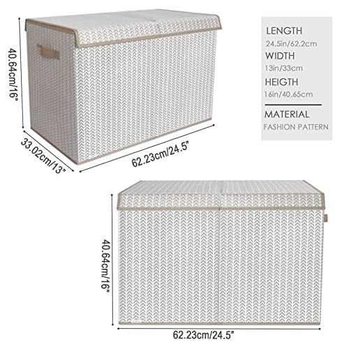 Extra Large Collapsible Toy Chest with Flip-Top Lid, Gray Tree Pattern