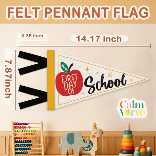 First Day of School Felt Pennant Flag Banner - Back to School Photo Prop