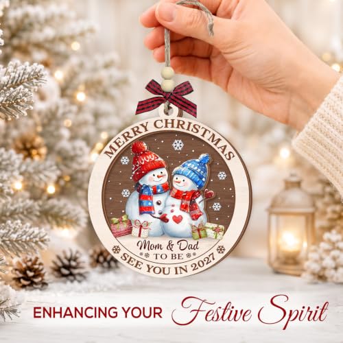 Mom and Dad to Be Christmas Ornament - New Parents Gift for Couples, Baby Announcement Keepsake