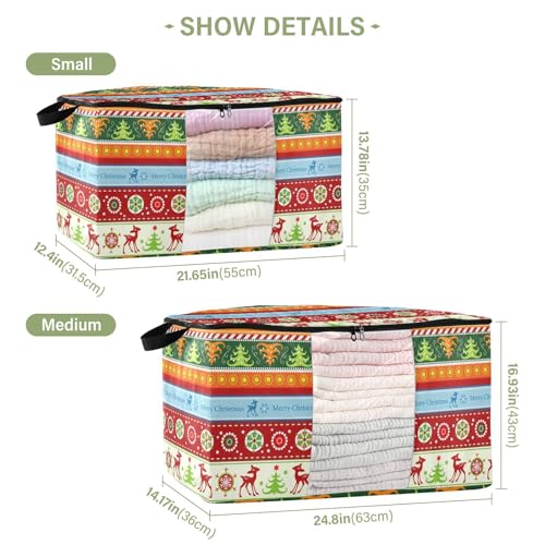 ZAZYXTJ 95L Christmas Storage Bag 60L/95L Large Capacity 2-Pack (Medium) – Foldable Clothes Organizer with Window