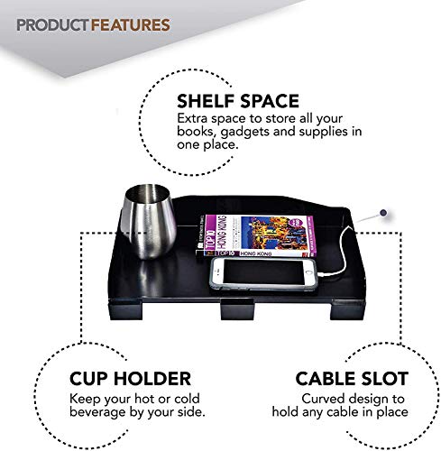 Clip-On Bedside Shelf for Bunk Bed, Dorm Room Nightstand with Cup Holder