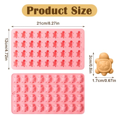 2 Pcs Mini Turtle Silicone Mold for Chocolate, Candy & Gummy Makes