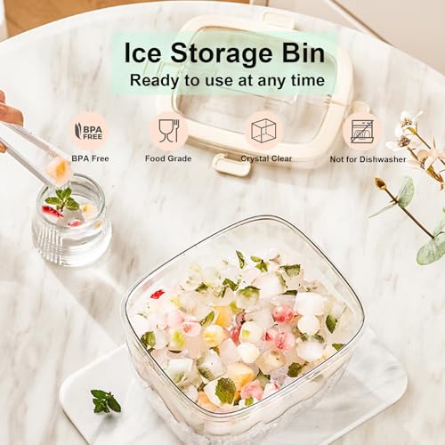 Yamteck Small Portable Ice Bucket with Lid & Tongs - Clear Plastic for Camping & Drinks