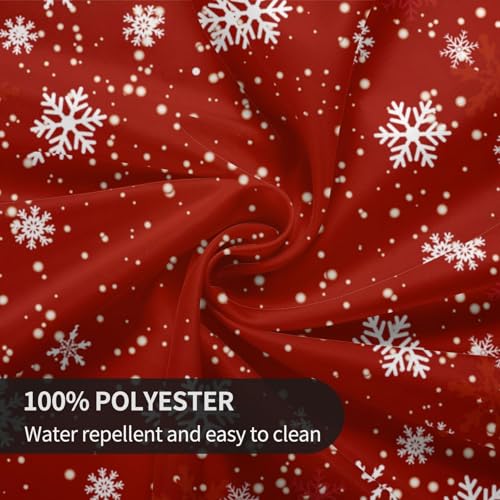 Geoocii Christmas Snowman Tablecloth 60-Inch Round Red Holiday Decor