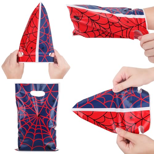 40-Piece Spider Web Party Favor Bags, Red & Blue Treat Gift Bags