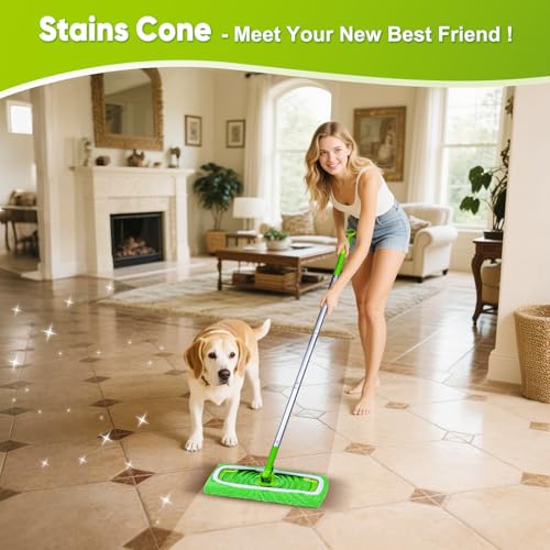 Reusable Microfiber Mop Pads 6-Pack - Washable Wet & Dry Sweeping Refills