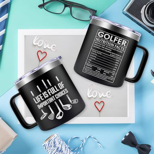 Fufendio Golfer Black Mug – Gift for Dad, Grandpa, Golf Lovers