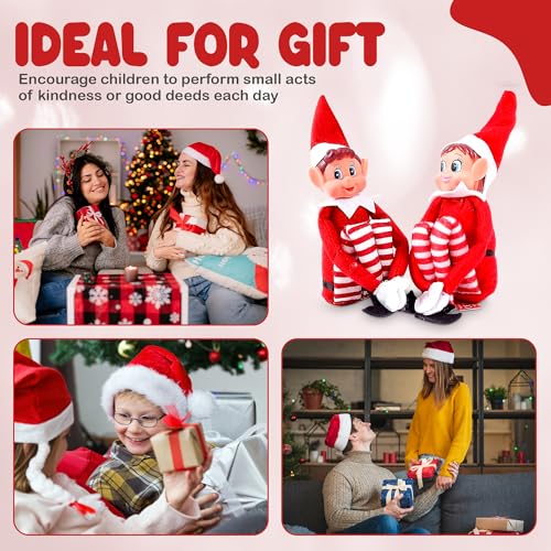 12-Inch Christmas Elf Figures Set - Boy & Girl Soft Body Holiday Dolls