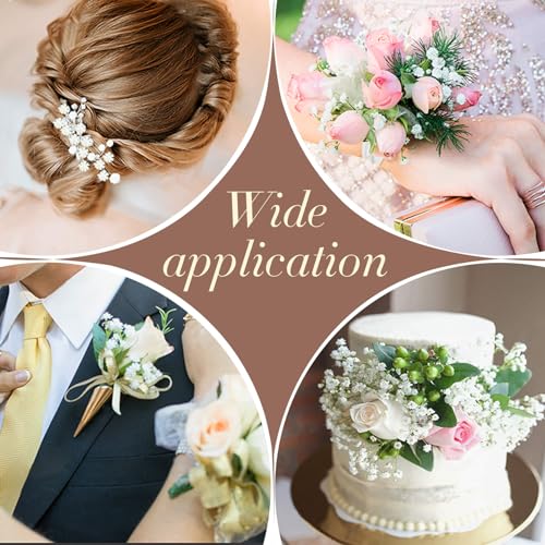White Baby's Breath Artificial Flowers - 6 Pcs Faux Gypsophila Bouquet