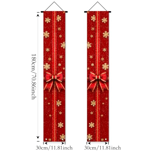 Nuxovilar Merry Christmas 2Pcs Door Cover Banner VC04895 71x12 in Polyester