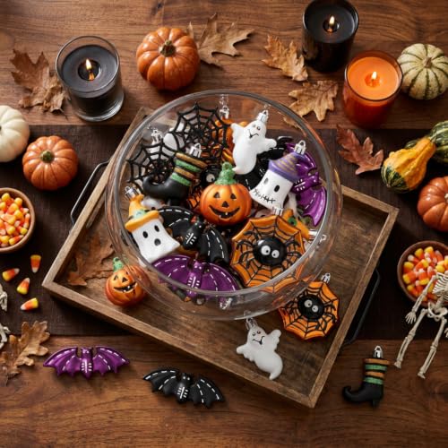 12-Piece Halloween Ornament Set - Shatterproof Hanging Tree Decorations