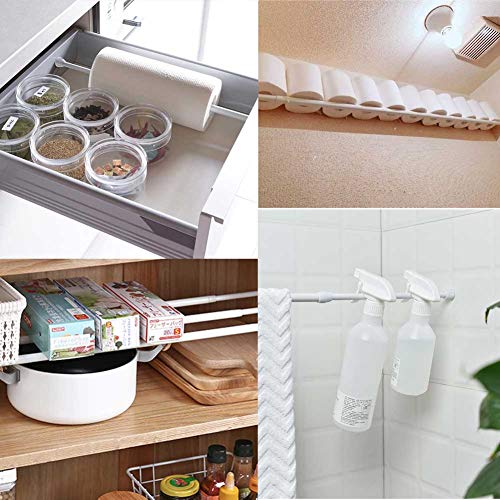 Adjustable Spring Tension Curtain Rod (28-43 Inch) - Heavy Duty No-Drill Rod