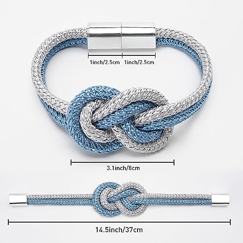 Magnetic Curtain Tiebacks, 2-Pack Hand-Woven Rope Holdbacks for Drapes