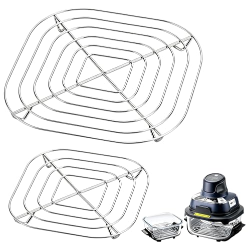 2-Piece Stainless Steel Air Fryer Crisper Rack Set for Glass Containers