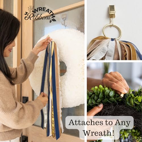 24-Inch Clip-On Wreath Ribbon Set (13-Piece) - Outdoor Wreath Decor Bows
