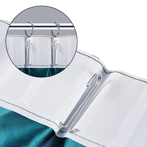 Heavy Duty Metal Curtain Hooks 20 Pack – Rustproof Pinch Pleat Header Tape Hooks for Curtains