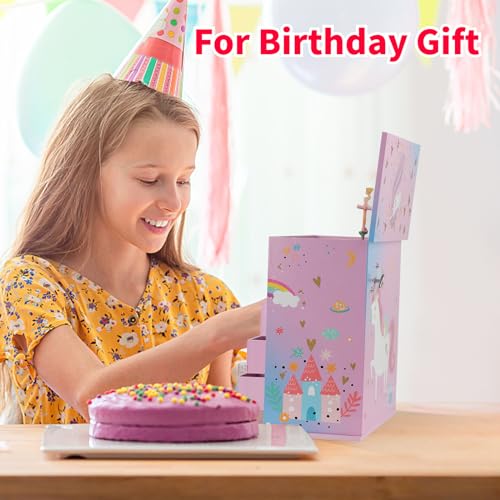 efubaby Pink & Blue 5-Layer Music Jewelry Box with Unicorns & Castle - Includes Unicorn Jewelry Set
