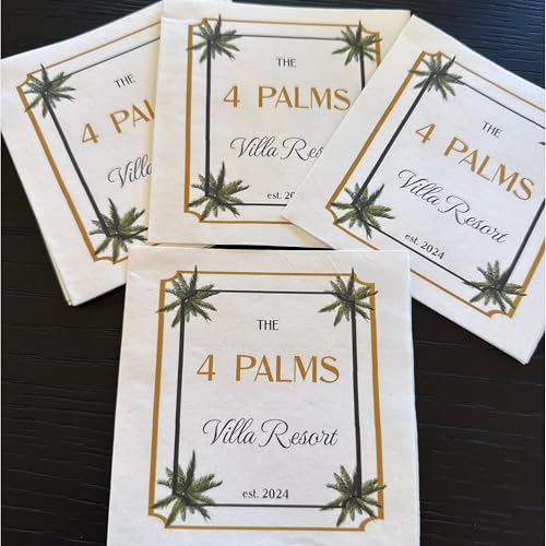 Custom Logo Paper Napkins for Parties & Events - Personalized Cocktail & Monogrammed Designs, Bulk Pack Options