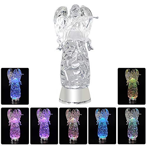 Eldnacele Angel Violin Snow Globe Lantern with Color Changing Light & Timer - Violinist Variant