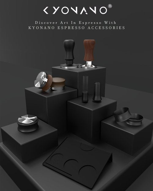 KYONANO 58.5mm Espresso Tamper, 30lb Spring-Loaded Calibrated Coffee Tamper, 304 Stainless Steel, Anodized Aluminum Handle Barista Tamper Suit for Over 58mm Rancilio, Gaggia Portafilter