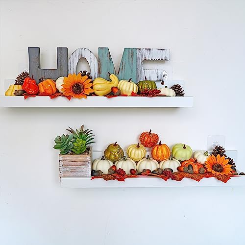 60-Piece Artificial Fall Harvest Decor Set with Pumpkins, Acorns & Pinecones
