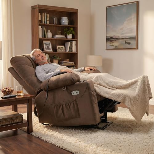 Power Lift Recliner Chair with Extended Footrest and USB Charging