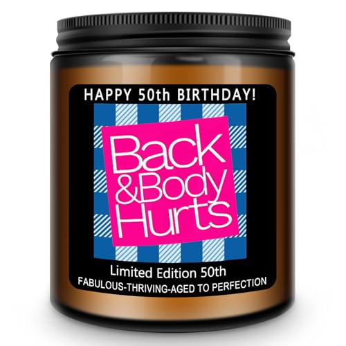 Funny 50th Birthday Lavender Scented Candle - Gift for Women and Men