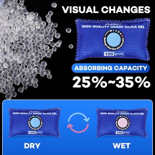 6 Pack Rechargeable Silica Gel Desiccant Packs 100g Moisture Absorber