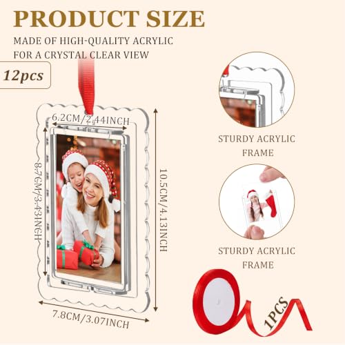 Fuutreo Wave 2x3 Inch Christmas Spinning Photo Frame Acrylic Ornament Set