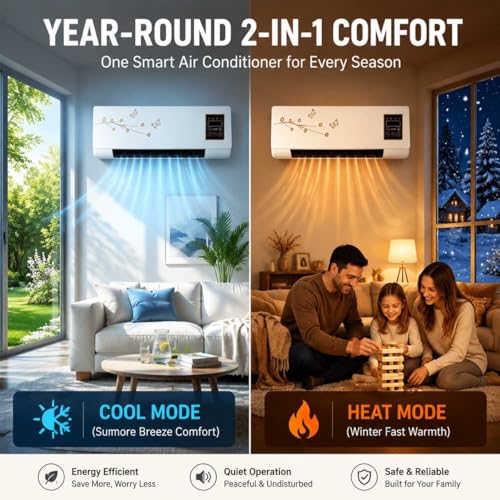 2-in-1 Wall Mounted Space Heater and Fan with Remote Timer