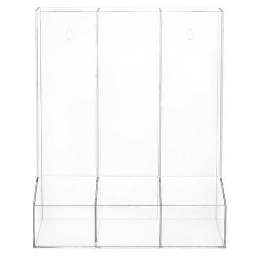 ZEAYEA Acrylic Wall Toy Dispenser, Hanging Organizer and Storage Bin for Playroom, Triple Divided Clear Holder for Blocks, Cars, Trains, Balls, Darts, Snacks