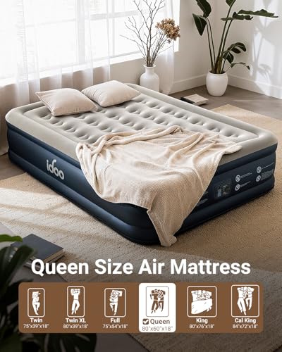 Queen Air Mattress with Built-in Pump - 18" Raised Inflatable Bed