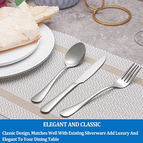 16-Piece Stainless Steel Fork and Spoon Set, Mirror Polished Flatware