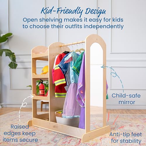 Kids Dress-Up Storage Center with Mirror and Costume Wardrobe