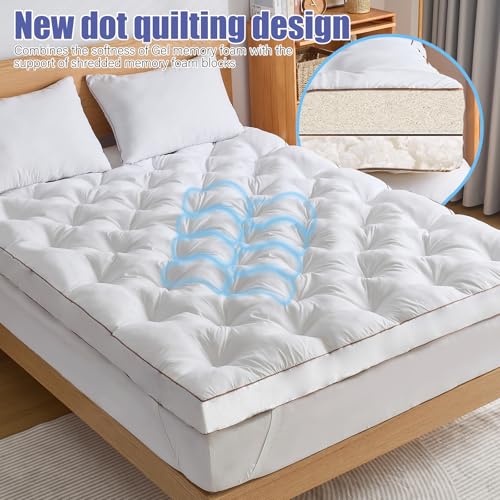 4 Inch King Gel Memory Foam Mattress Topper - Back Pain Relief