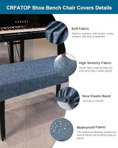 Waterproof Stretch Polyester Shoe Bench Cover 36.5-44.5 in L