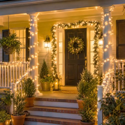 Warm White Incandescent Mini Christmas String Lights - 2 Pack, 13ft White Wire