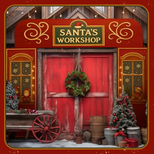Santa’s Workshop Door Cover Set - 3 Pcs Christmas Party Decor