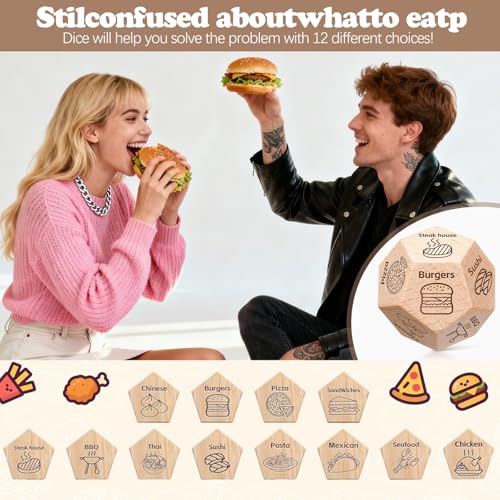Food Dice Stocking Stuffers for Men Women - Family & Couples Game