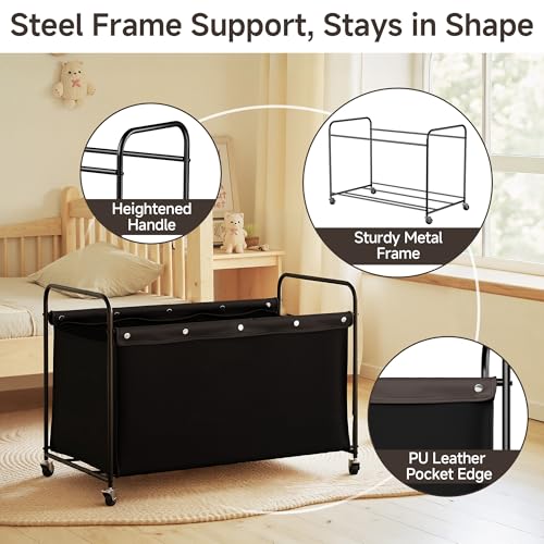 StorageWorks 200L Black Extra Large Storage Chest with Wheels - 38"Lx20¾"Wx27½"H