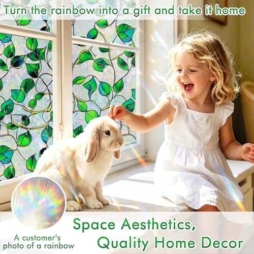 Rainbow Stained Glass Window Privacy Film | UV & Heat Blocking