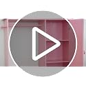 Kids Dollhouse Dress Up Wardrobe with Mirror and Storage Closet