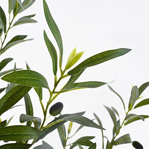 5ft Artificial Olive Tree with Woven Basket - Faux Indoor/Outdoor Plant