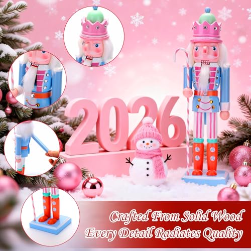 12-Inch Hand-Painted Wooden Nutcracker King Doll - Christmas Tabletop Decor