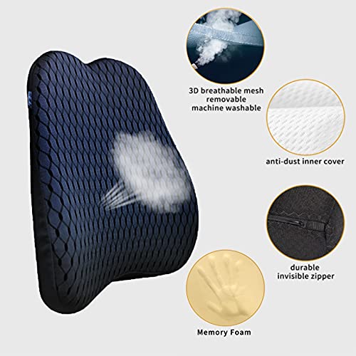 Memory Foam Lumbar Support Pillow for Car and Office Chairs