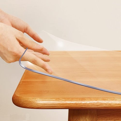 38x63 Inches Rectangular Crystal PVC Dinner Kitchen Table Cover Protector Transparent Plastic Desk Protector Desk Mat Vinyl Table Cloth Writing Meeting Desk Bar Contertop Cover Pad Easy Clean Non-slip