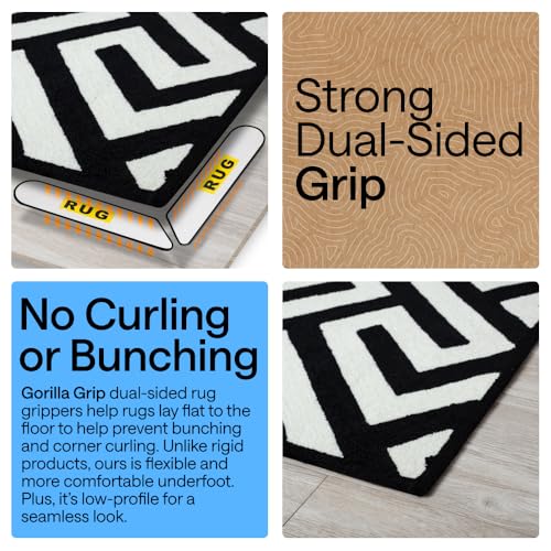 Gorilla Grip Double-Sided Rug Grippers for Hardwood Floors, 8 Pcs