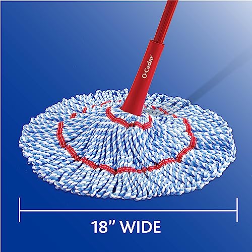 Microfiber Twist Mop with Hands-Free Wringing & Extra Refill - 18-Inch