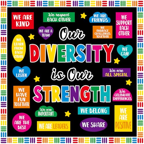 Diversity Classroom Bulletin Board Set with Inspirational Quotes